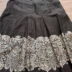 Talbots Black Skirt with White Lace Detail
